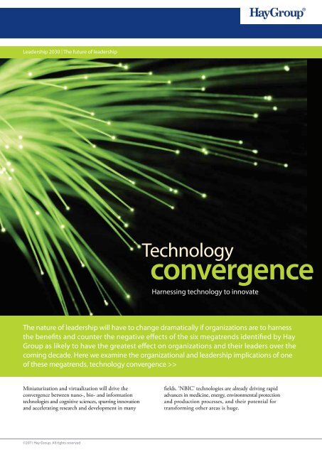 a PDF summary of the technology convergence - Hay Group