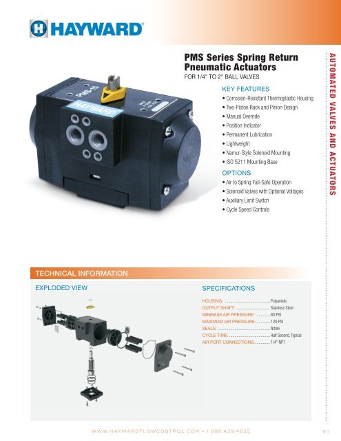 PMS Series Catalog Cut Sheet - Hayward Flow Control