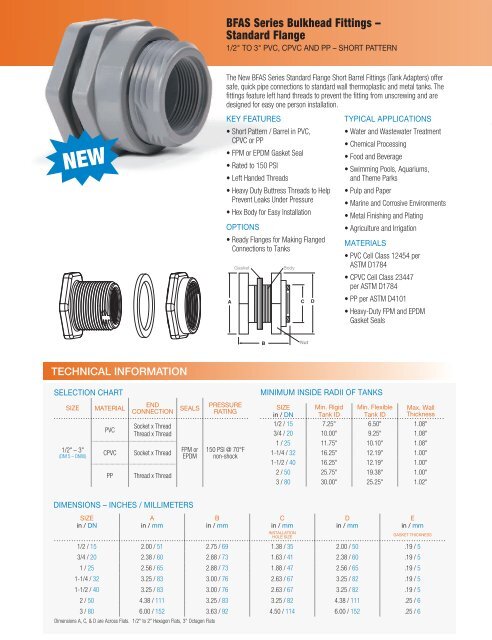 Bulkhead Fitting Product Guide - Hayward Flow Control
