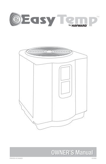Easy Temp™ Heat Pumps (R-410A Models) - Owner's ... - Hayward