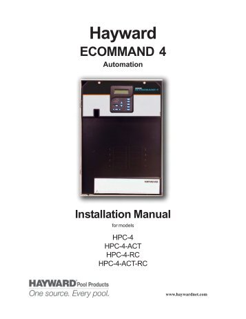 Hayward E-Command™ 4 Automation - Installation Manual