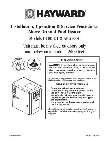 ABG1001 and H100ID1 - Hayward