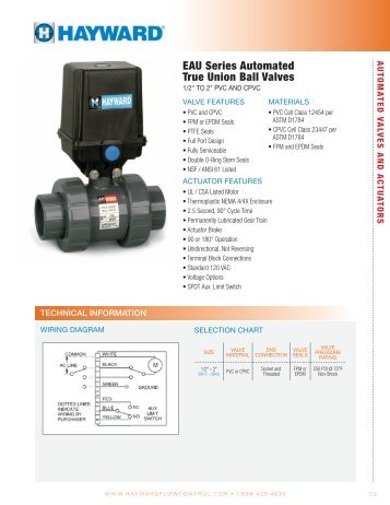 EAUTB Series Electric Actuator and Ball Valve Catalog Cut Sheet