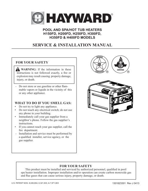 Service And Installation Manual Hayward 