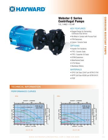 Webster C Series Centrifugal Pumps - Hayward Flow Control
