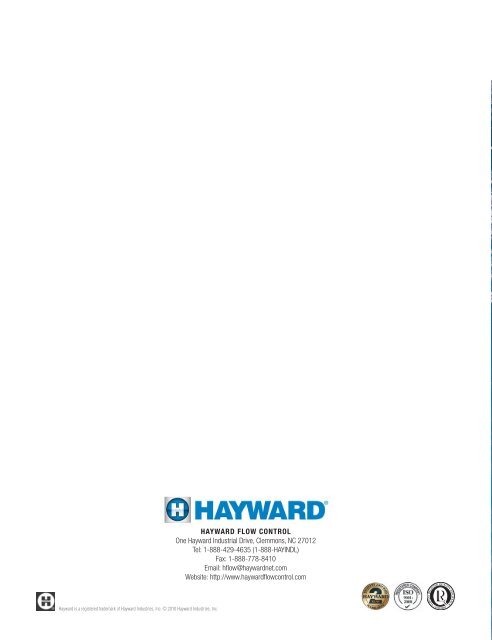 Flow Control Overview Brochure - Hayward Flow Control