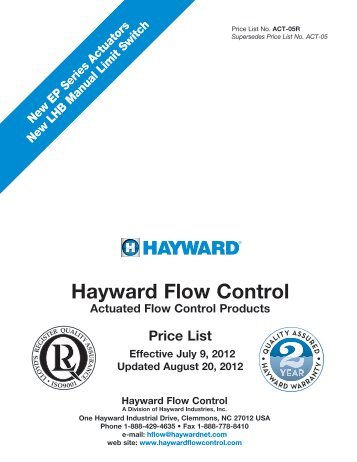 ACT-05R Actuated Flow Control Products - Hayward Flow Control