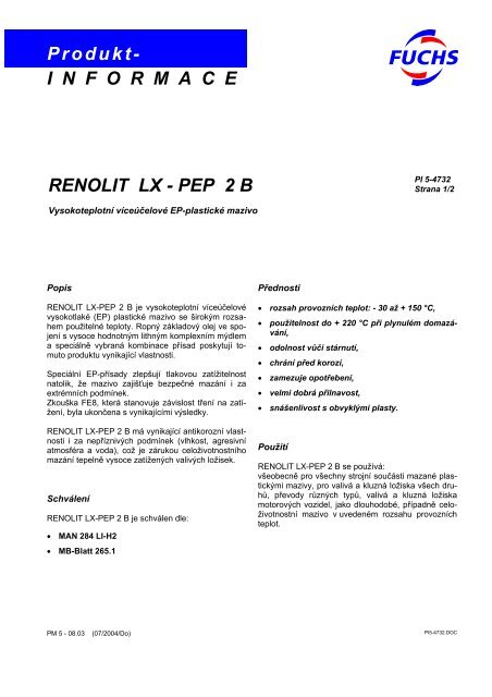 Renolit LX - PEP 2 B