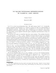 ON SQUARE INTEGRABLE REPRESENTATIONS OF CLASSICAL p ...