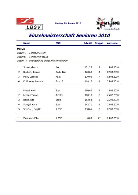 Einzelmeisterschaft Senioren 2010