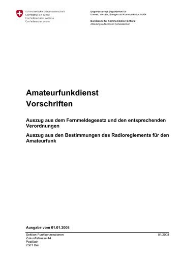 Amateurfunkdienst Vorschriften - HB9F