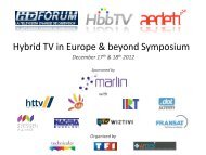 Successful Applications & best practices - HbbTV