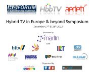 Hybrid TV in Europe and beyond Country review - HbbTV