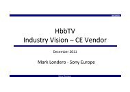 HbbTV Industry Vision – CE Vendor