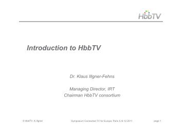 Introduction to HbbTV