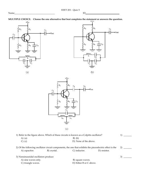 EEET 201 - Quiz 5 ...