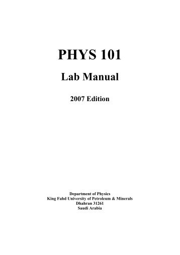 PHYS 101 (General Physics 1) Lab manual