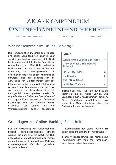 ZKA Kompendium Online-Banking-Sicherheit V1.1 - FinTS