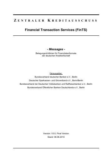 Finanzdatenformate - FinTS