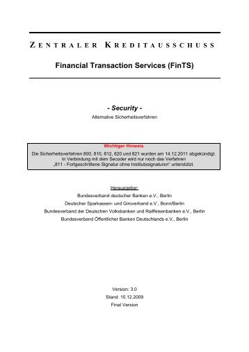 Financial Transaction Services (FinTS)