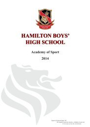 Academy of Sport - Hamilton Boys' High School
