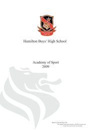 Academy of sport pages.indd - Hamilton Boys' High School