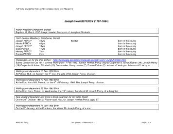 Joseph Hewlett PERCY - Hutt Valley Biographical Index and ...