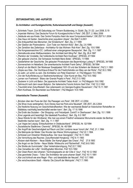 curriculum vitae prof. dr. michael mönninger 2. schriftenverzeichnis