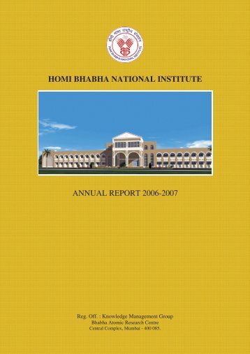 Annual Report 2006-2007 - Homi Bhabha National Institute