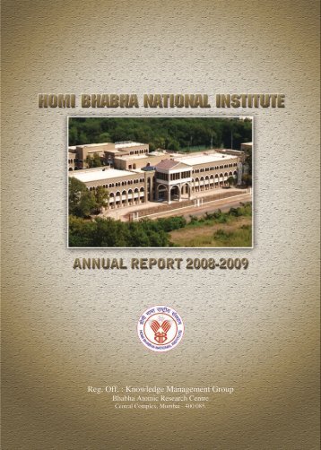 Annual Report 2008-2009 - Homi Bhabha National Institute