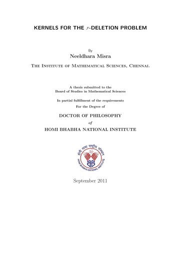 MATH10200705001 Neeldhara Misra - Homi Bhabha National ...