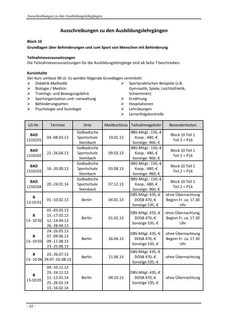 Lehrgangsplan 2013 (PDF) - DBS