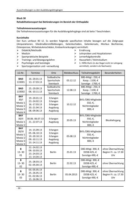 Lehrgangsplan 2013 (PDF) - DBS