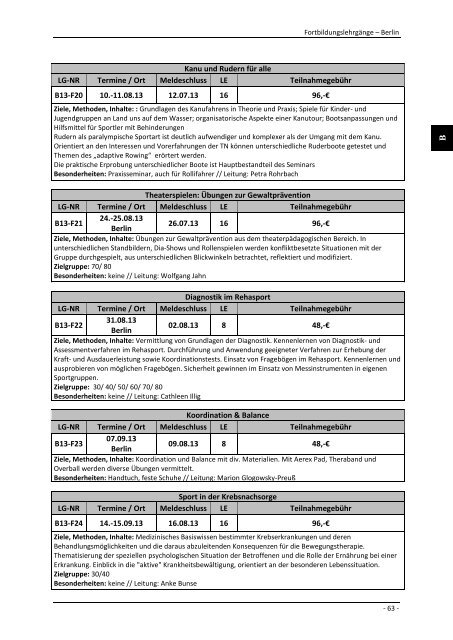 Lehrgangsplan 2013 (PDF) - DBS