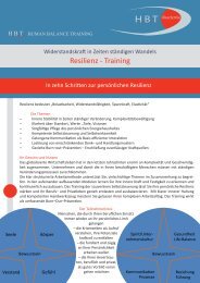 Resilienz - Training - HBT Akademie