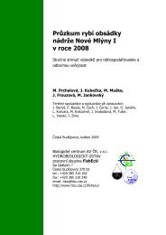 Průzkum rybí obsádky nádrže Nové Mlýny I v roce 2008