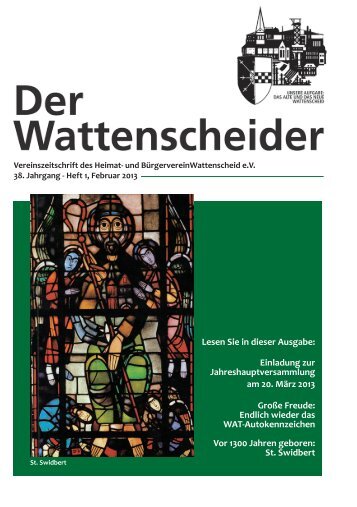 1 / 2013 - Heimat- und Bürgerverein Wattenscheid