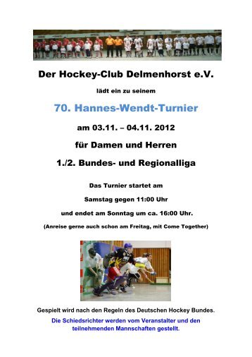 70. Hannes-Wendt-Turnier - Hockey-Club an der Delme e.V.