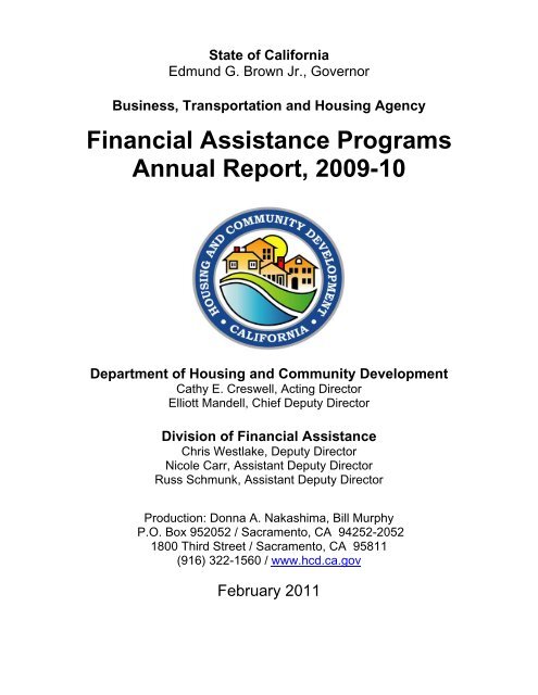 California Department of Housing and Community Development ...