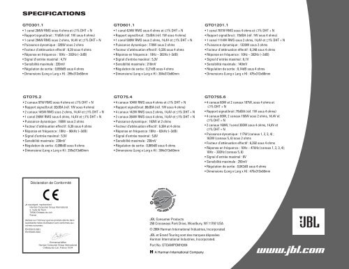 Amplificateur car audio Mode d'emploi - Hci-services.com