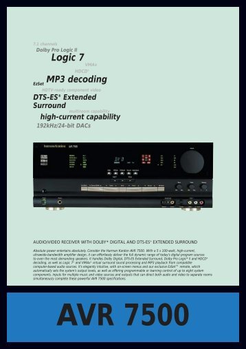 Dolby Pro Logic* II and HDCD - Aerne Menu