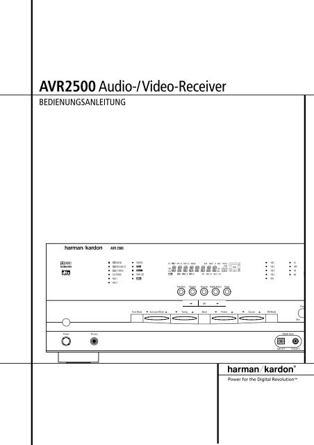 AVR2500Audio-/Video-Receiver - Aerne Menu