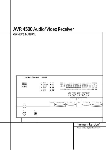 AVR 4500Audio/VideoReceiver - Hci-services.com