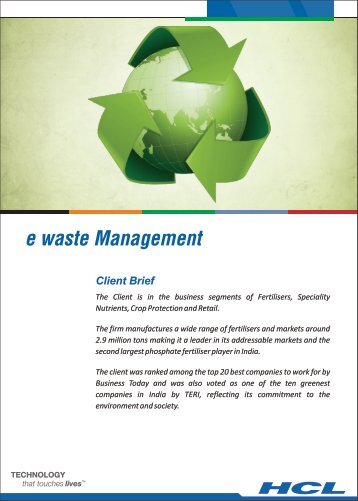 e waste Management - HCL Infosystems