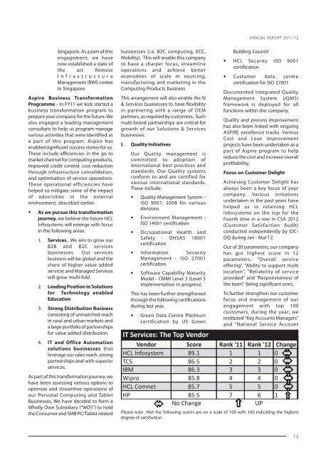 Annual Report 2011-2012 - HCL Infosystems