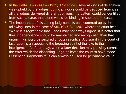 LAW OF PRECEDENTS - Madras High Court