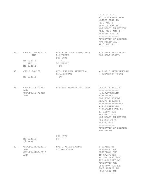 COURT NO. 1 HON'BLE THE ACTING CHIEF JUSTICE TO BE ...