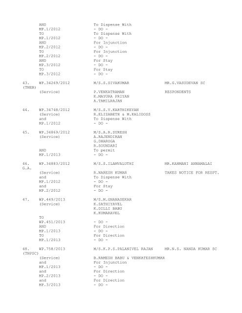 COURT NO. 1 HON'BLE THE ACTING CHIEF JUSTICE TO BE ...