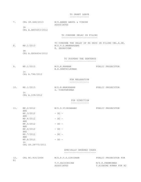 COURT NO. 1 HON'BLE THE ACTING CHIEF JUSTICE TO BE ...