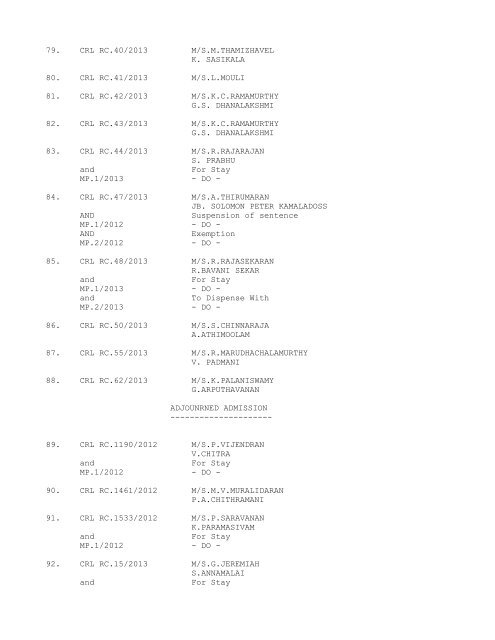 COURT NO. 1 HON'BLE THE ACTING CHIEF JUSTICE TO BE ...